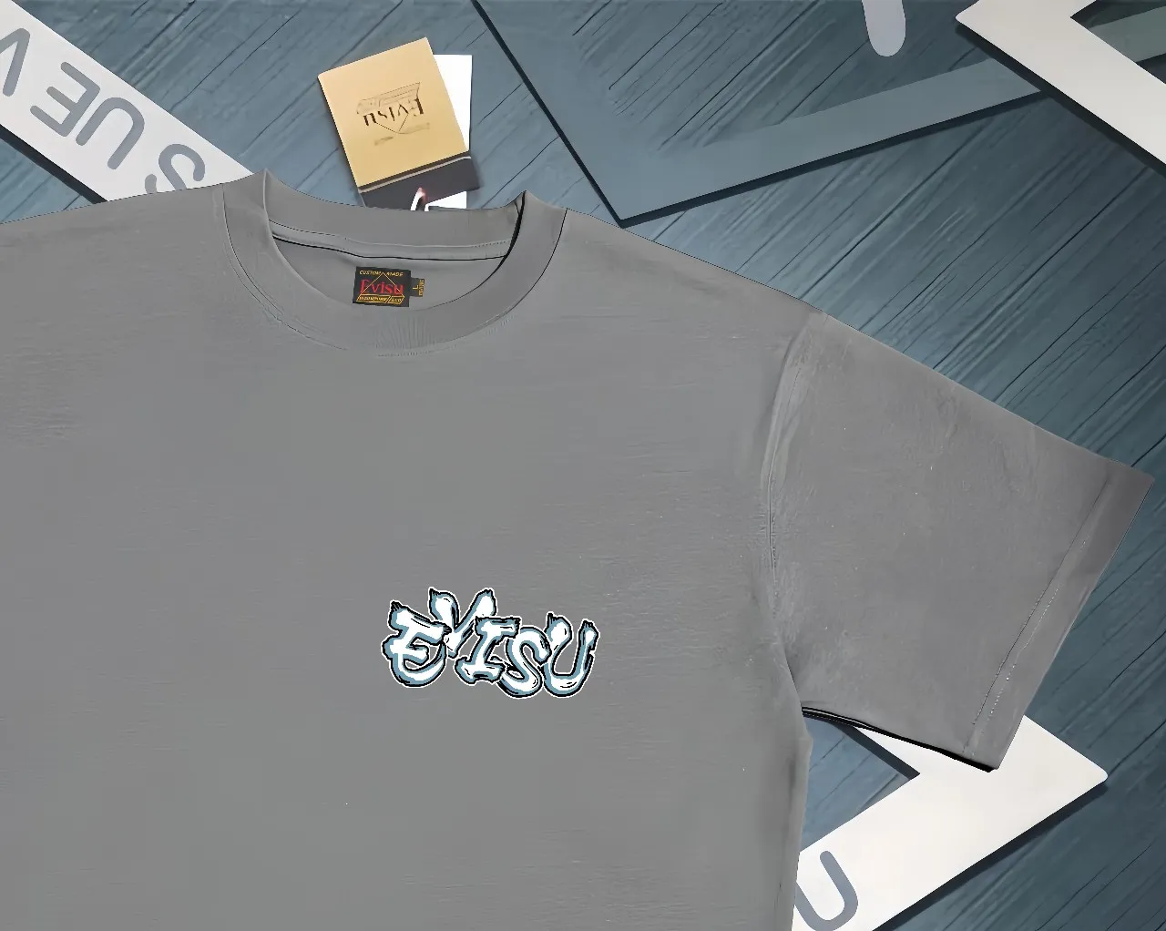 Evisu 2025New Arrival T ⚠ Quality⚠ Same Style T 。 ，Black S-XXL，White S-XXL，Gray M-XXL，Red S-XXL， Red M-XXL